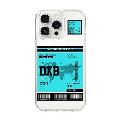 Transparent Case With Boarding Pass Theme