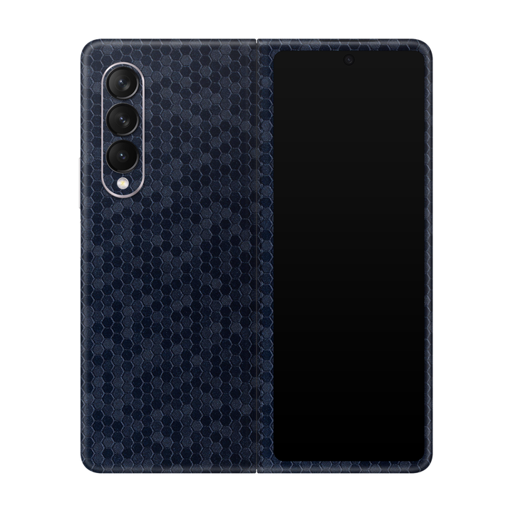 Honeycomb Blue Skin for Samsung Fold 3