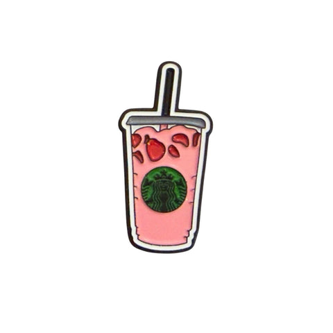 Metal Enamel Brooches 3m Sticker Fashion Jewelry Design Starbucks Pink