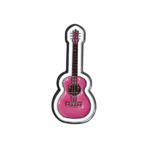 Metal Enamel Brooches 3m Sticker Fashion Jewelry Design Pink Guitar Icon