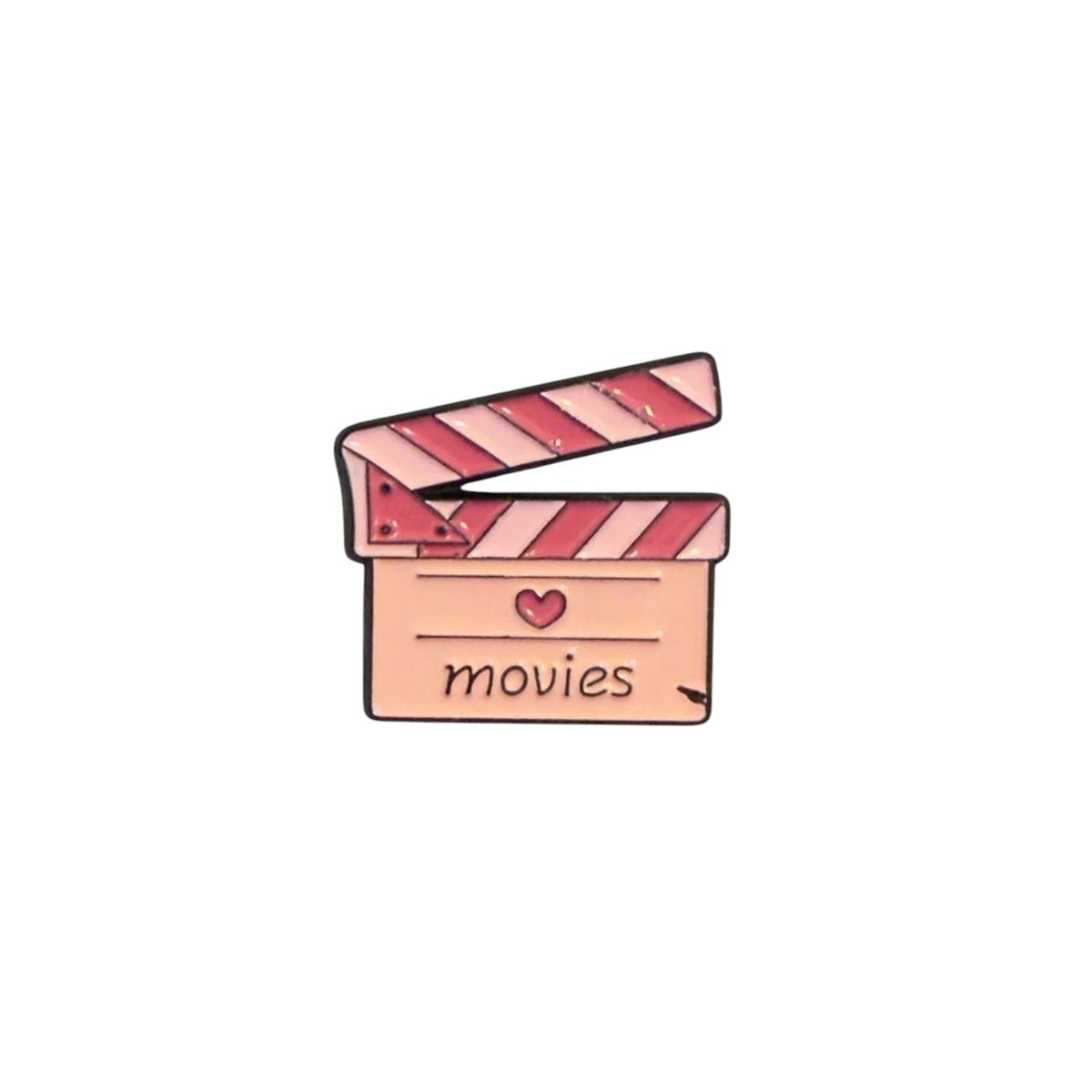 Metal Enamel Brooches 3m Sticker Fashion Jewelry Design Movie Clapper