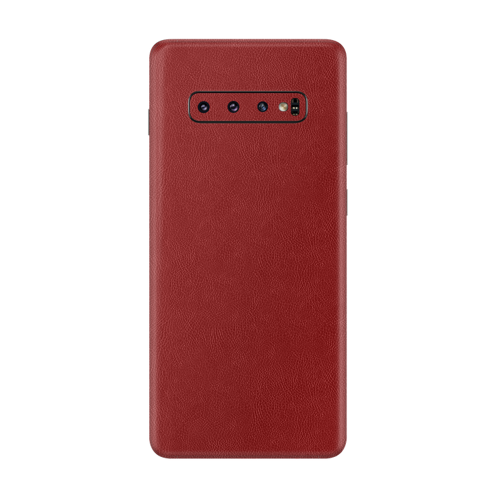 Cowhide Red Skin for Samsung S10 Plus