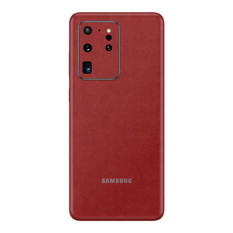 Cowhide Red Skin for Samsung S20 Ultra