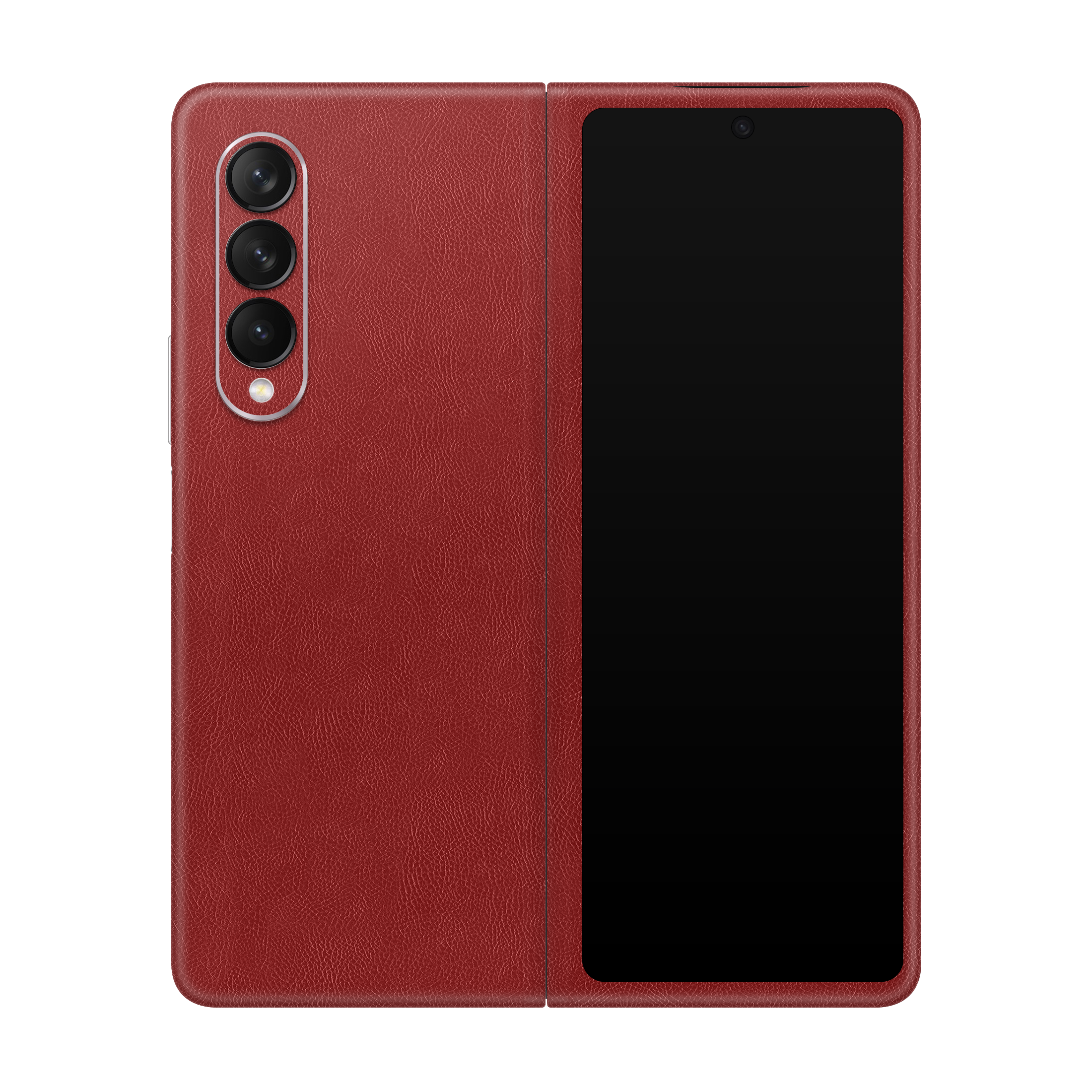 Cowhide Red Skin for Samsung Fold 3