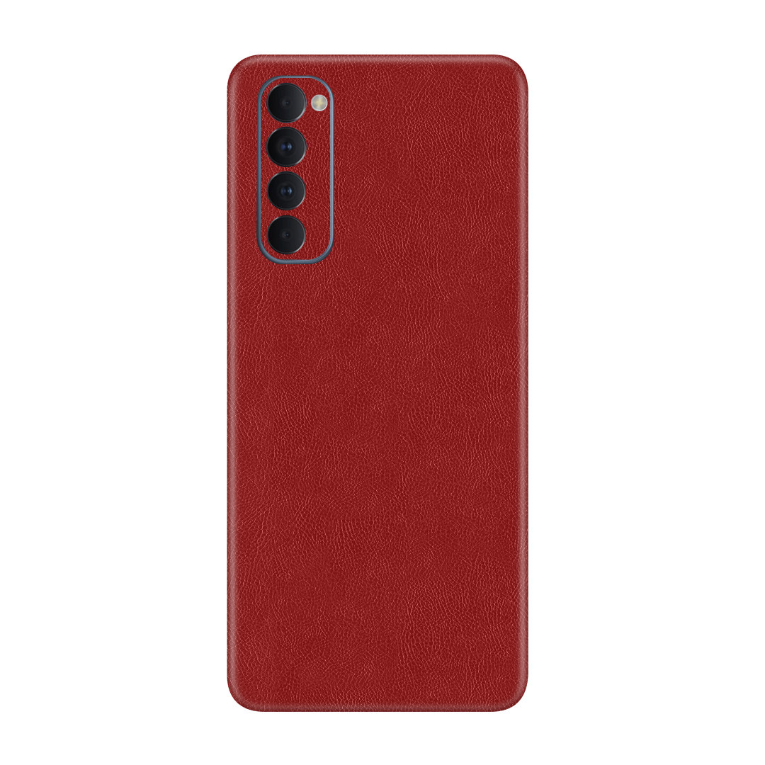 Cowhide Red Skin for Oppo Reno 4 Pro