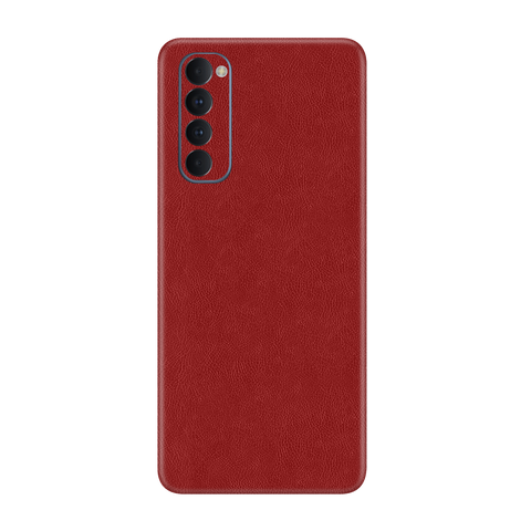 Cowhide Red Skin for Oppo Reno 4 Pro