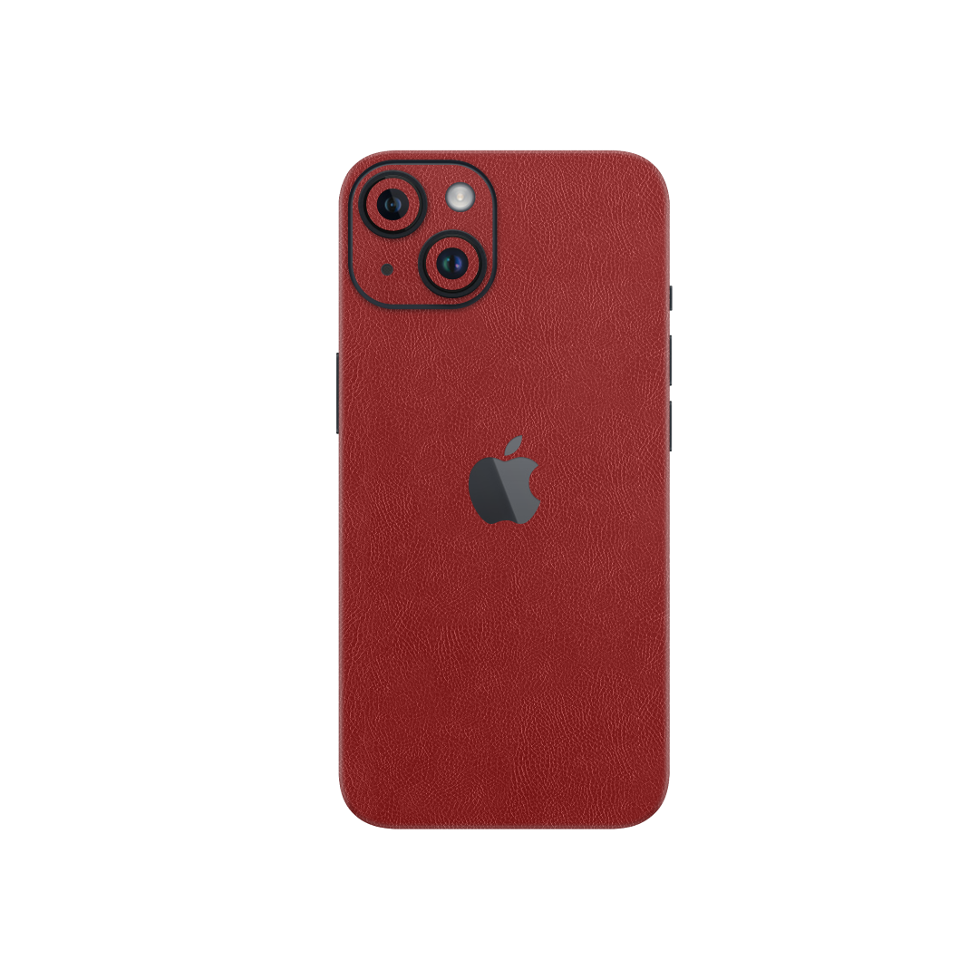 Cowhide Red Skin for Iphone 15