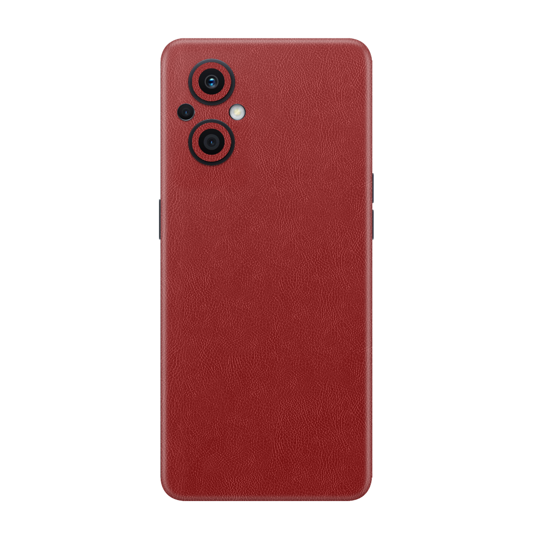 Cowhide Red Skin for Oppo F21 Pro 5G