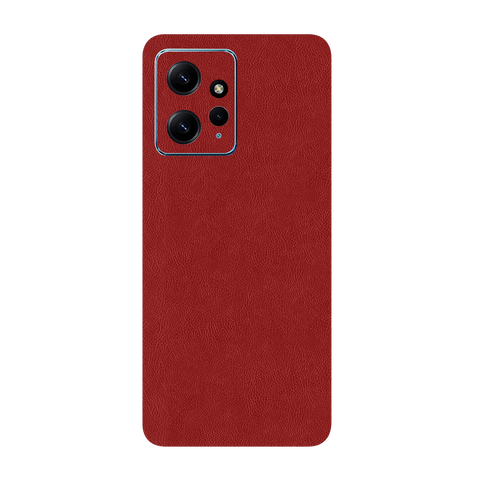 Cowhide Red Skin for Redmi 12 4g