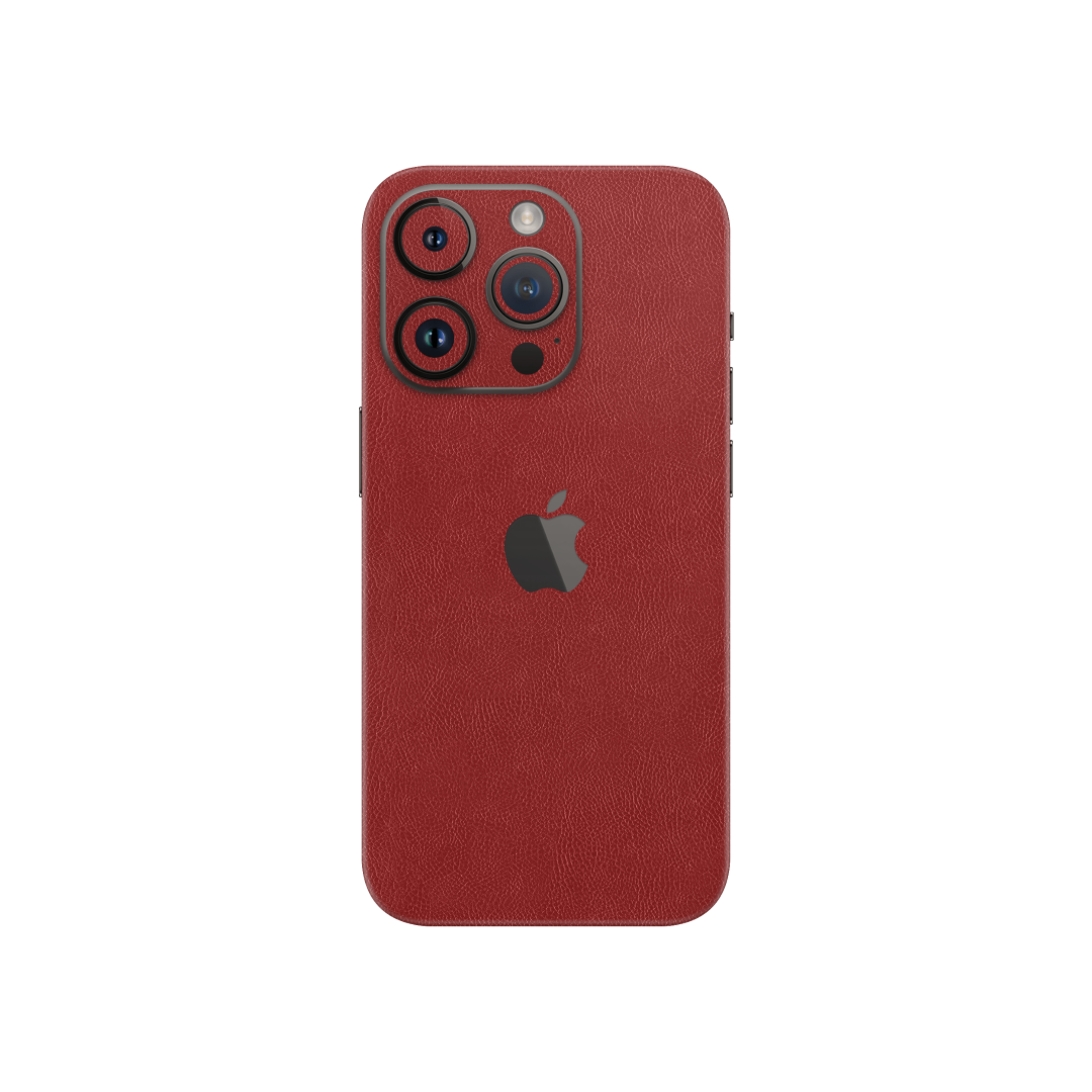 Cowhide Red Skin for Iphone 15 Pro