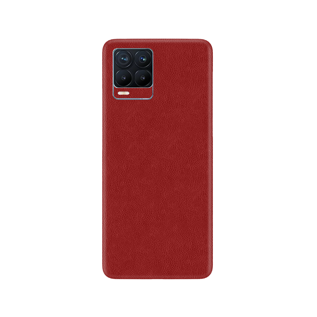 Cowhide Red Skin for Realme 8 Pro