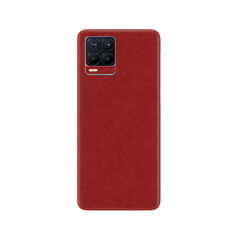 Cowhide Red Skin for Realme 8 Pro