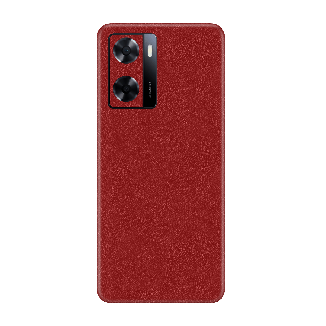Cowhide Red Skin for Oppo A57 4G