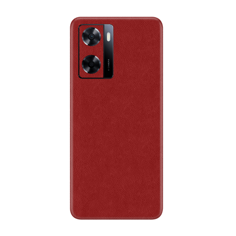 Cowhide Red Skin for Oppo A57 4G