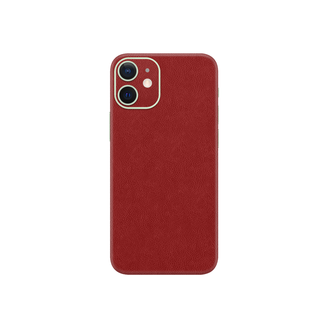 Cowhide Red Skin for iPhone 12 Mini