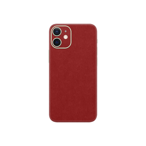 Cowhide Red Skin for iPhone 12 Mini