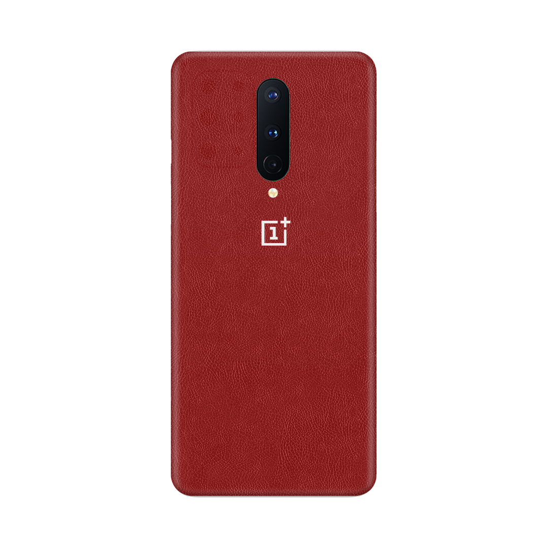 Cowhide Red Skin for OnePlus 8 5G