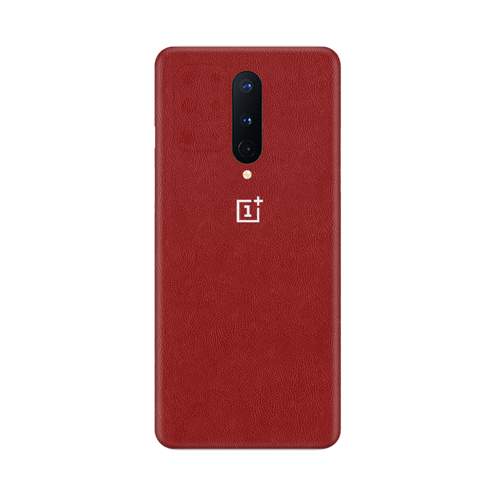Cowhide Red Skin for OnePlus 8 5G