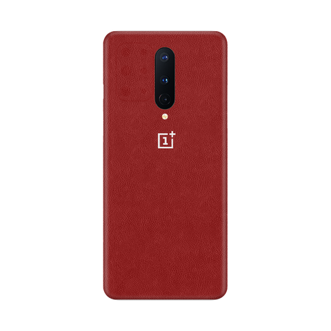 Cowhide Red Skin for OnePlus 8 5G