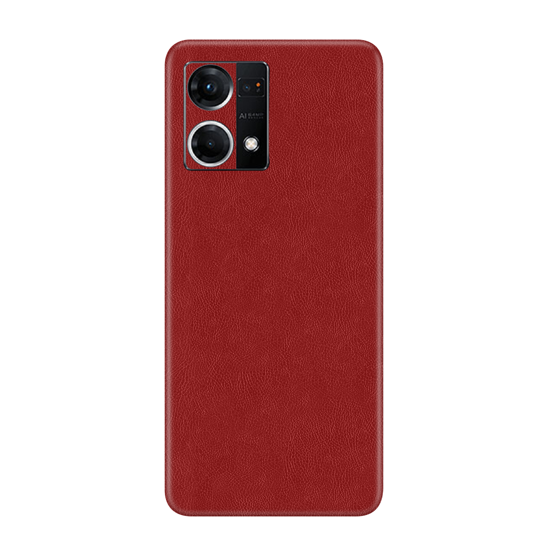 Cowhide Red Skin for Oppo F21 Pro 4G