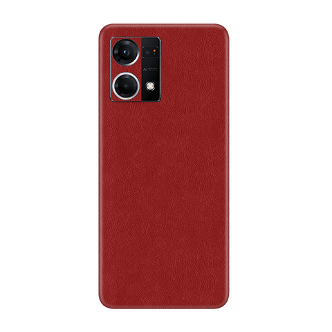 Cowhide Red Skin for Oppo F21 Pro 4G