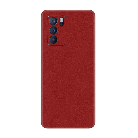 Cowhide Red Skin for Oppo Reno 6
