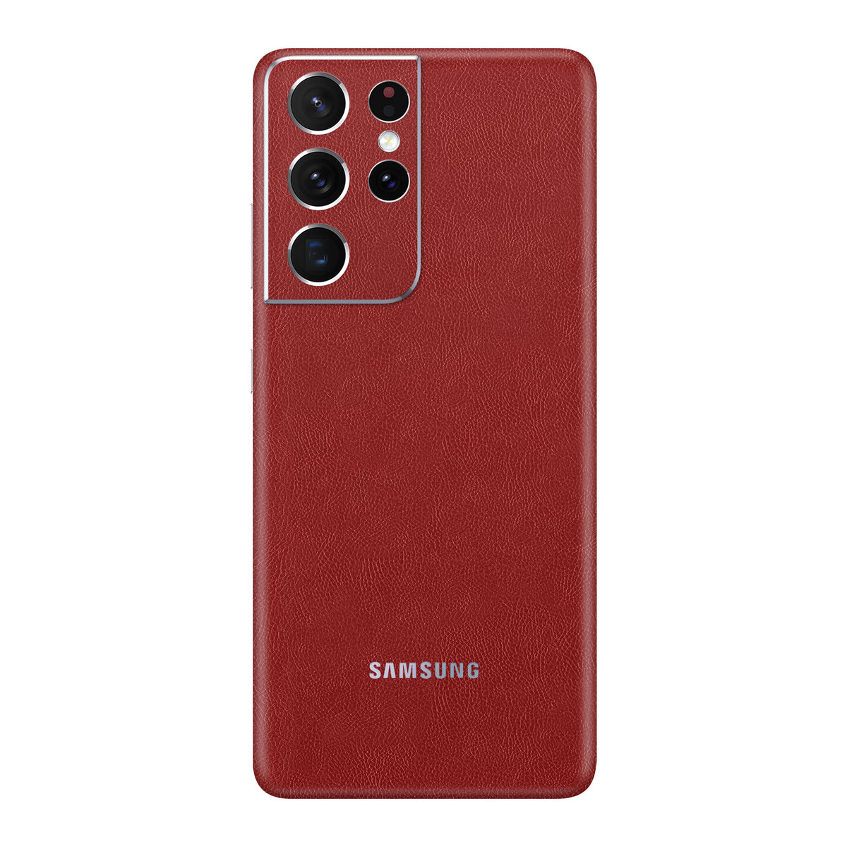 Cowhide Red Skin for Samsung S21 Ultra