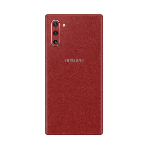 Cowhide Red Skin for Samsung Note 10