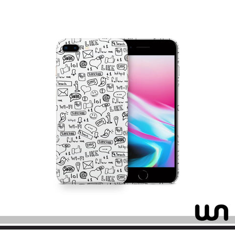 White Doodle Skin for iPhone 7 Plus