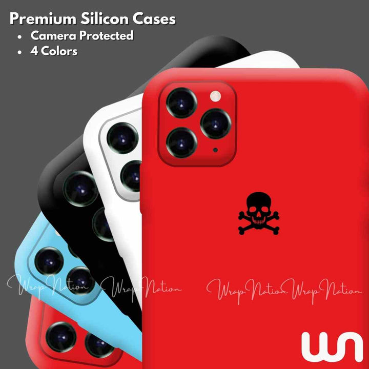 Color Silicon Cases with Metal Logo for Iphone 6,se,7,8