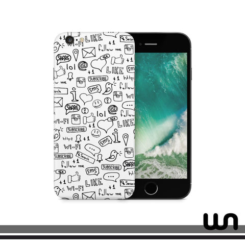 White Doodle Skin for iPhone 6