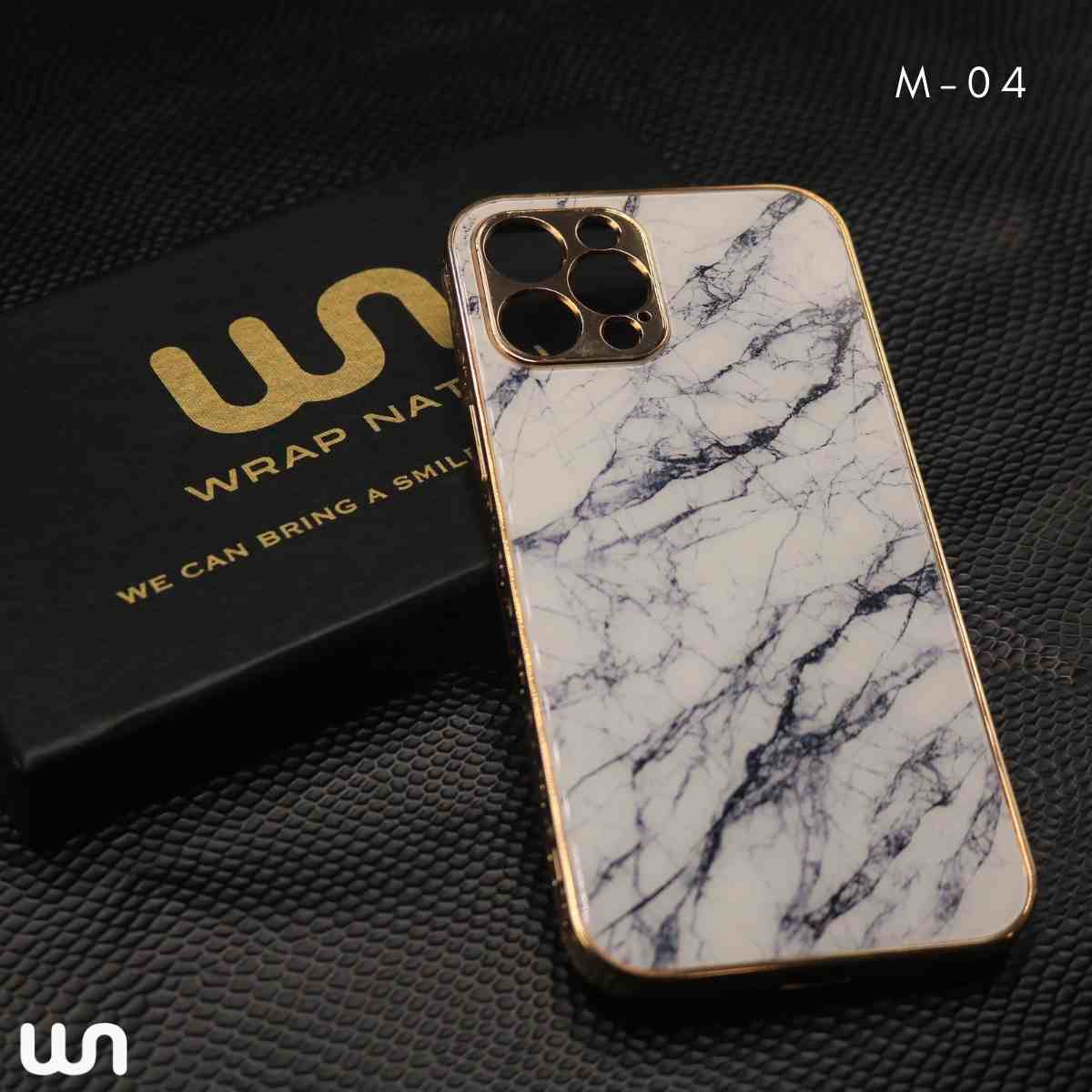 Marble Gold Glass Case For iPhone