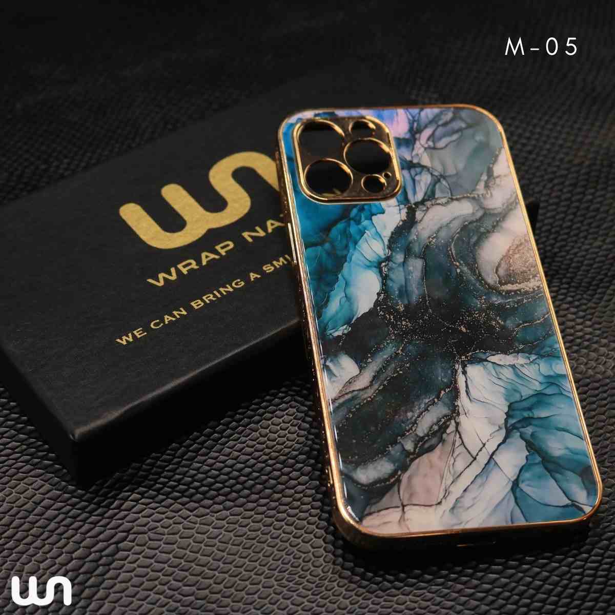 Marble Gold Glass Case For iPhone