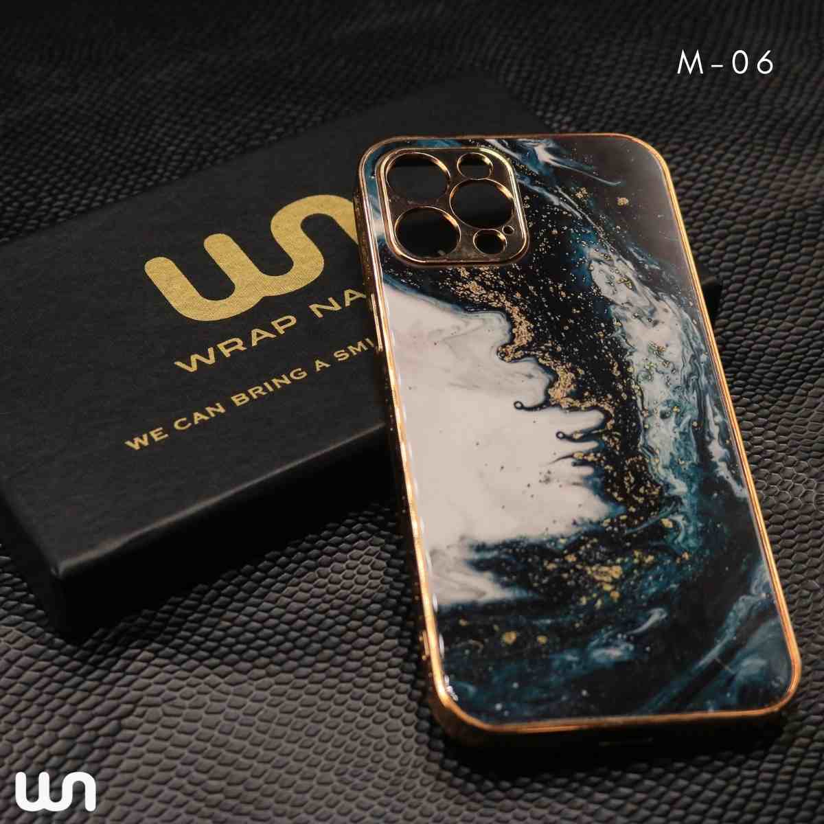 Marble Gold Glass Case For iPhone