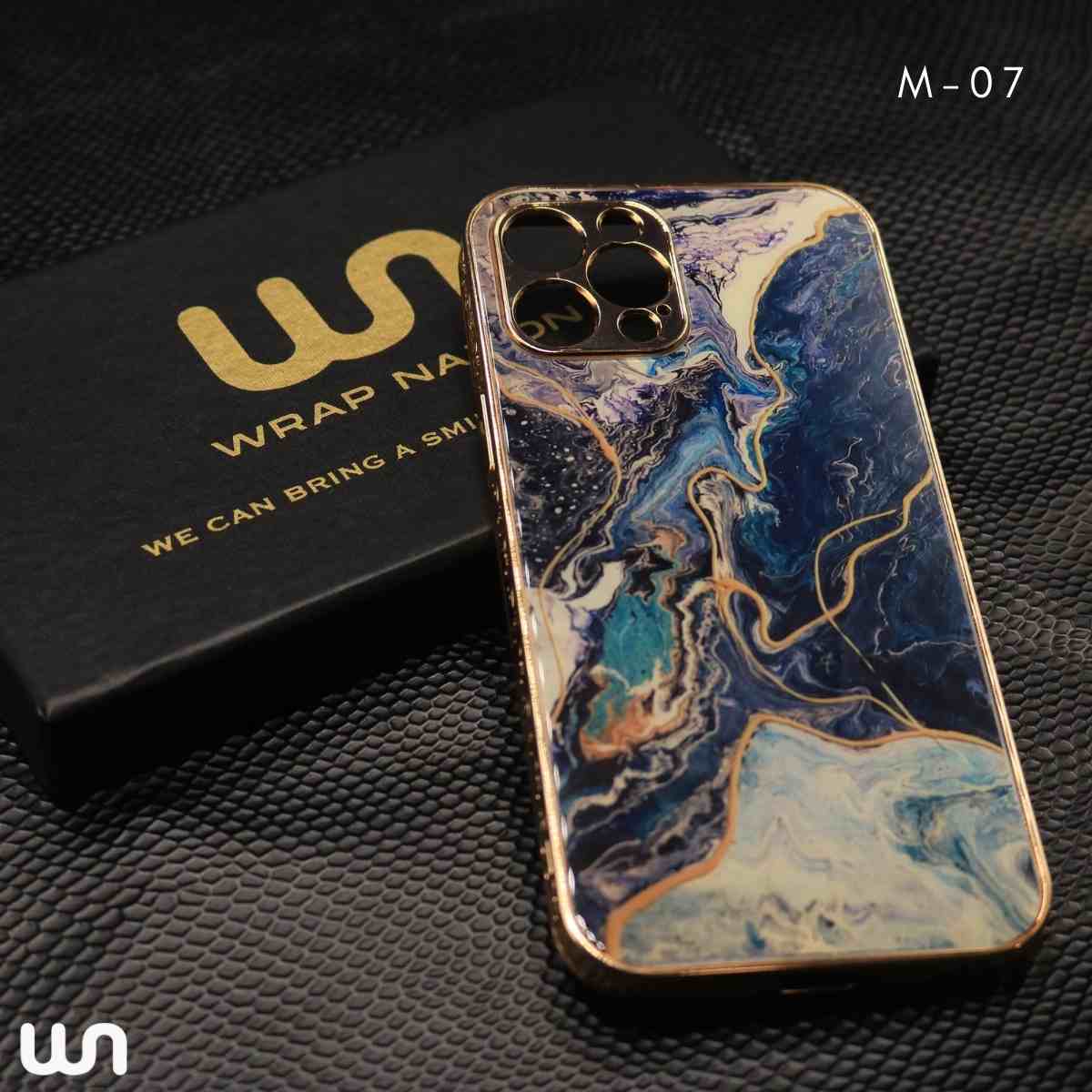 Marble Gold Glass Case For iPhone
