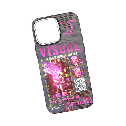 Illusion Fault Wind Visual Glow Case For iPhone