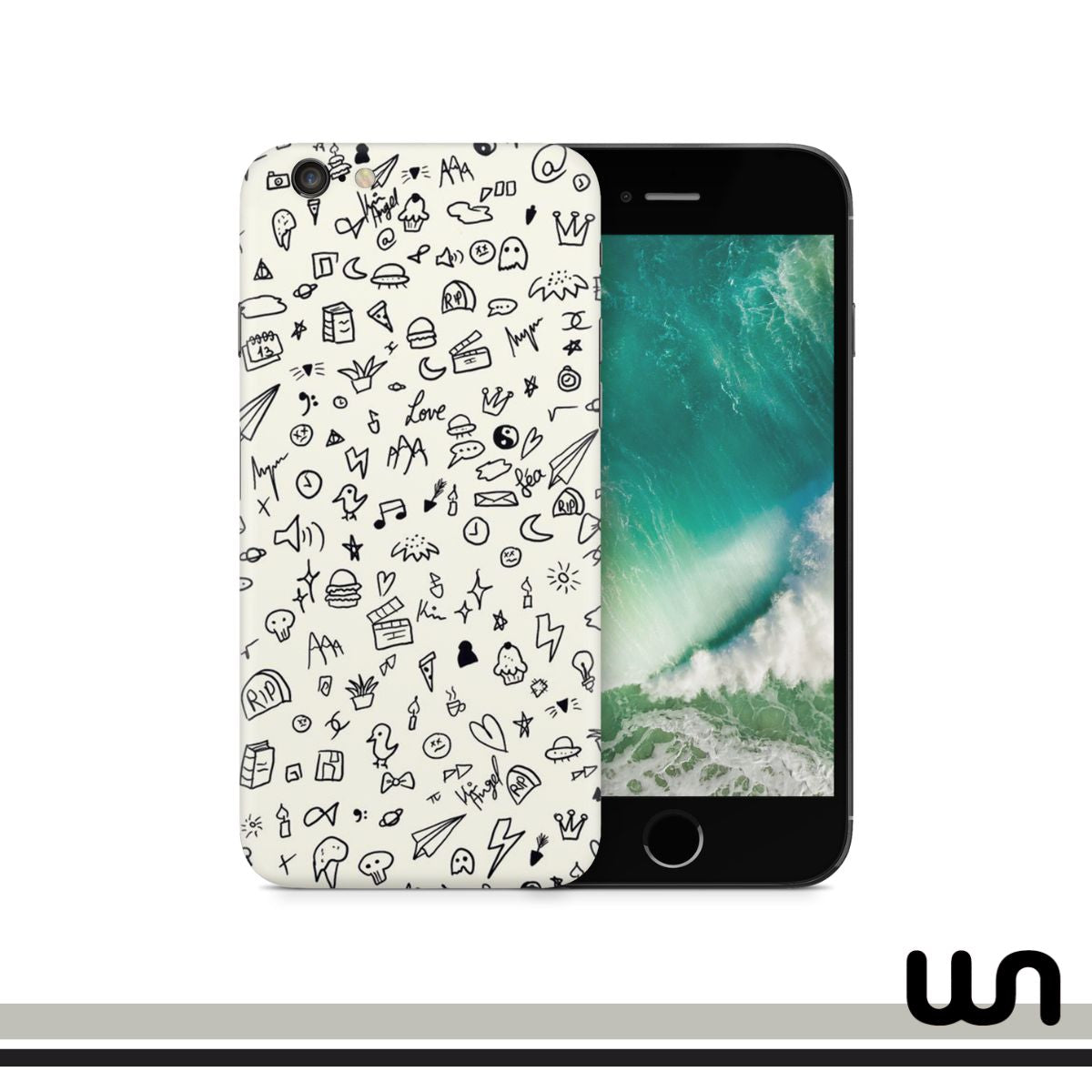 Beige Art Doodle Skin for iPhone 6