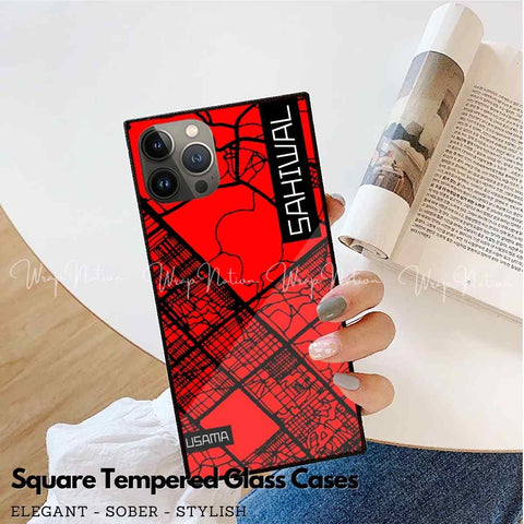 Map Series Glass Case For iPhone