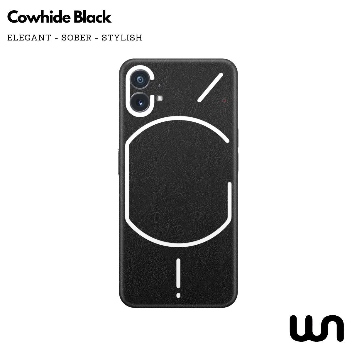 Cowhide Black Textured Skin for Nothing Phone 1