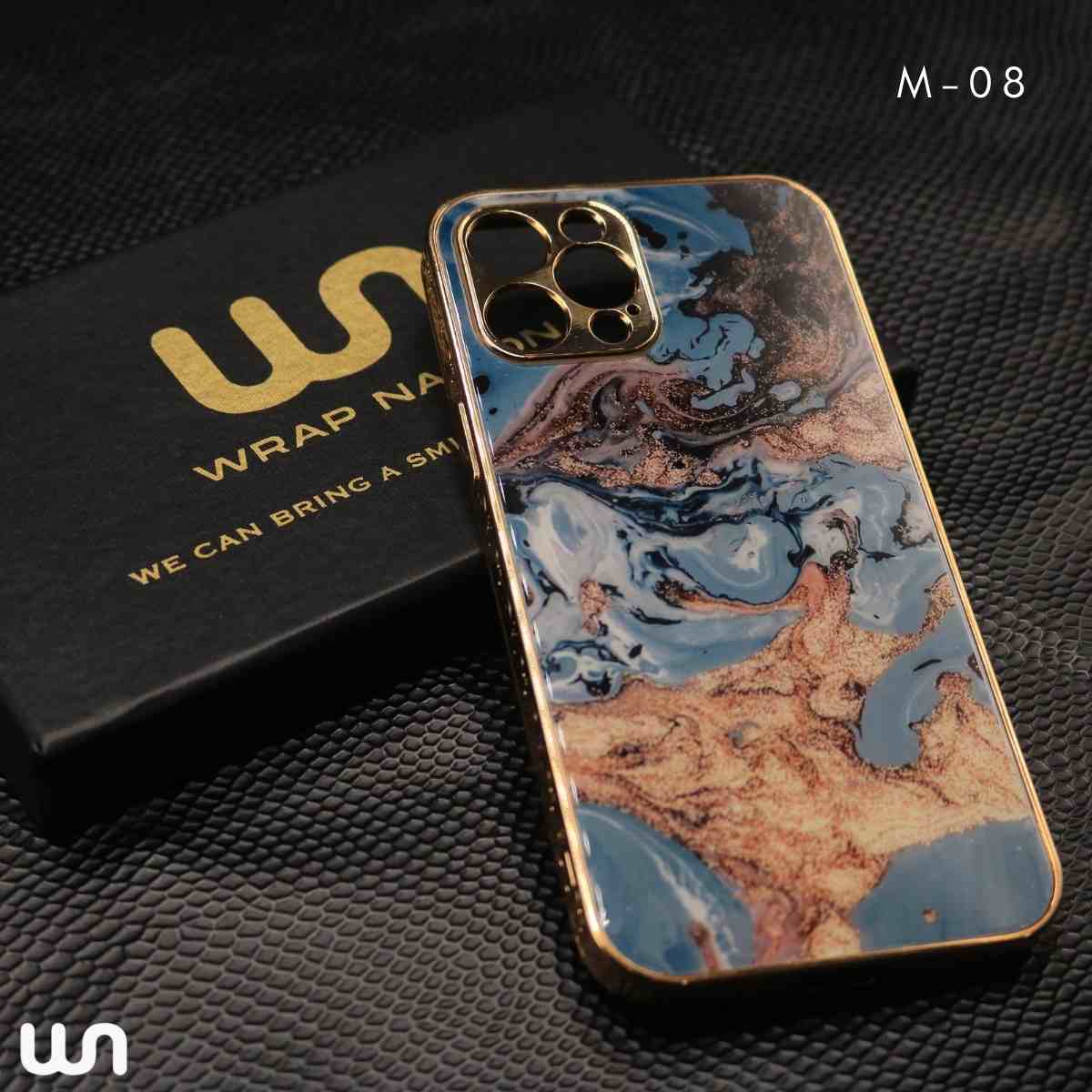 Marble Gold Glass Case For iPhone