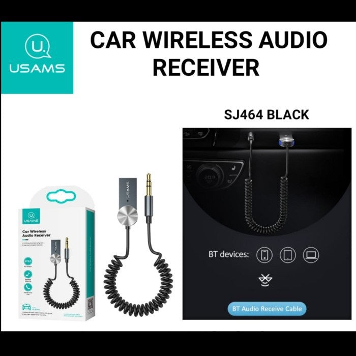 USAMS US-SJ464 Wireless Bluetooth Adapter Receiver Car Aux Audio Receiver