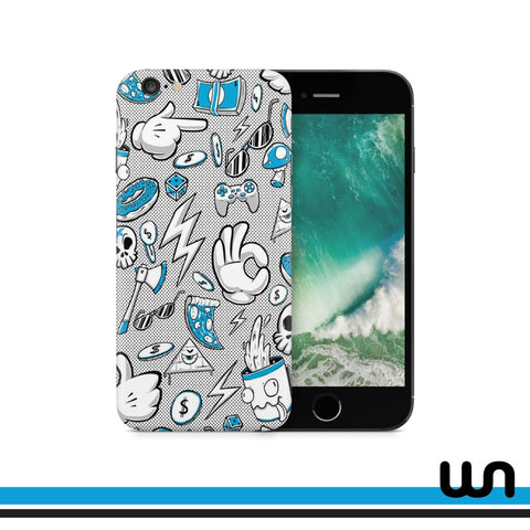 Blue Donut Doodle Skin for iPhone 6