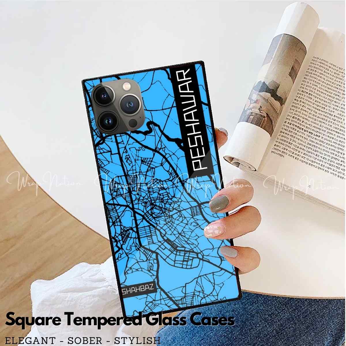 Map Series Glass Case For iPhone