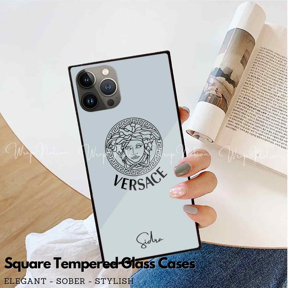 Glass Versace Cover Iphone 11 Versace Black White IPhone 11 Pro