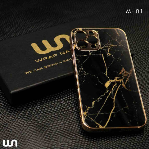 Marble Gold Glass Case For iPhone