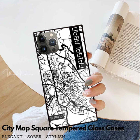 Map Series Glass Case For iPhone