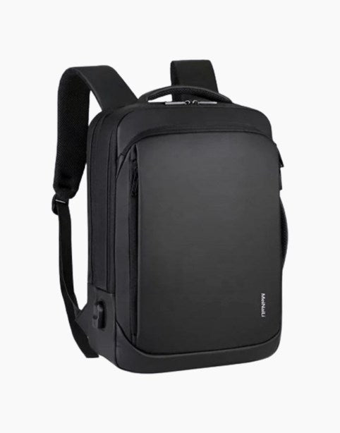 MEINAILI 1901 Laptop Backpack 15.6-inch With USB Charging Port - Black & Grey