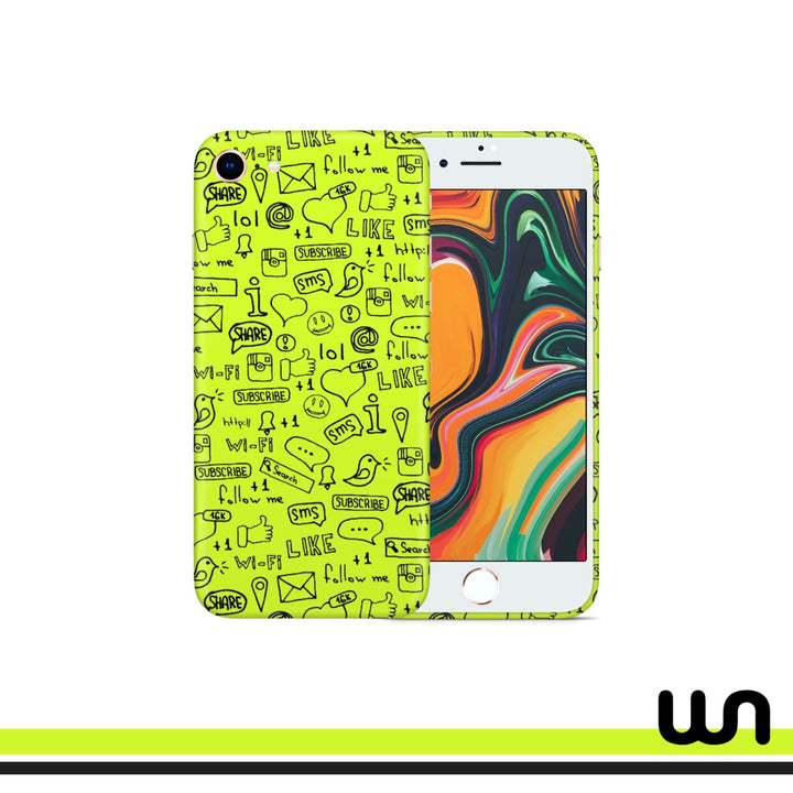 Lime Green Doodle Skin for iPhone 7