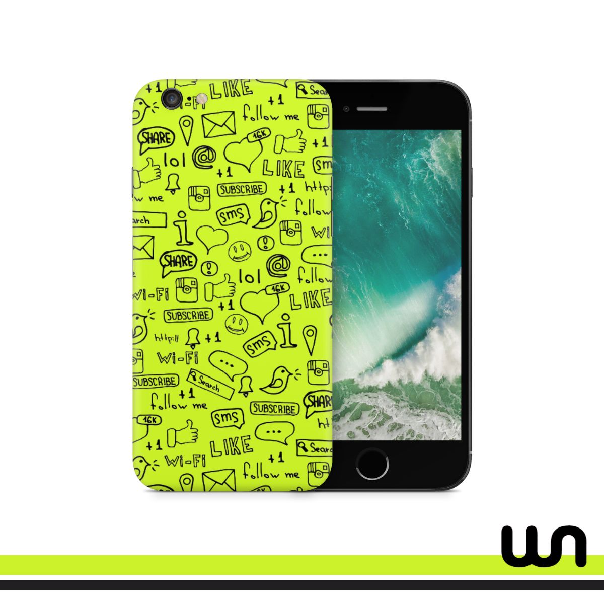 Lime Green Doodle Skin for iPhone iPhone 6 plus