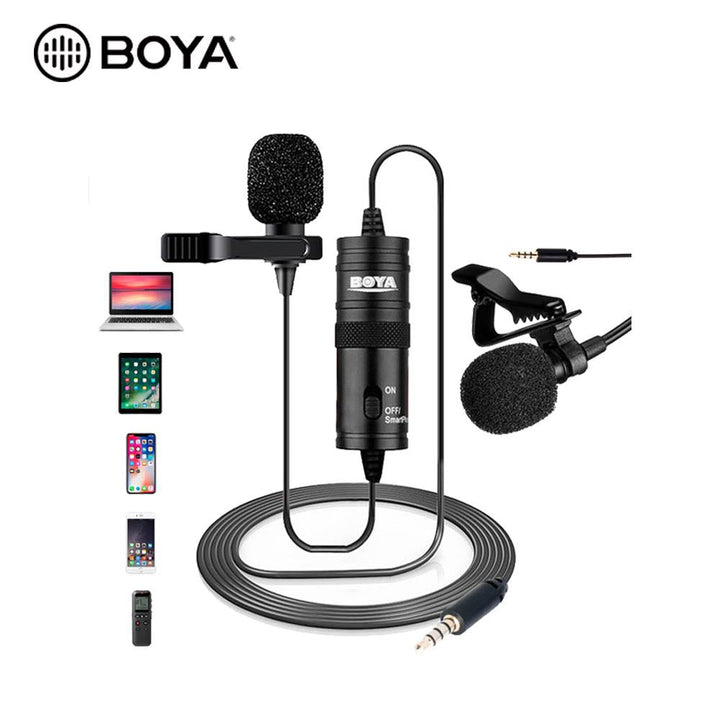 BOYA BY M1 Lavalier Microphone Audio Recorder for phone Canon Nikon DSLR Camera